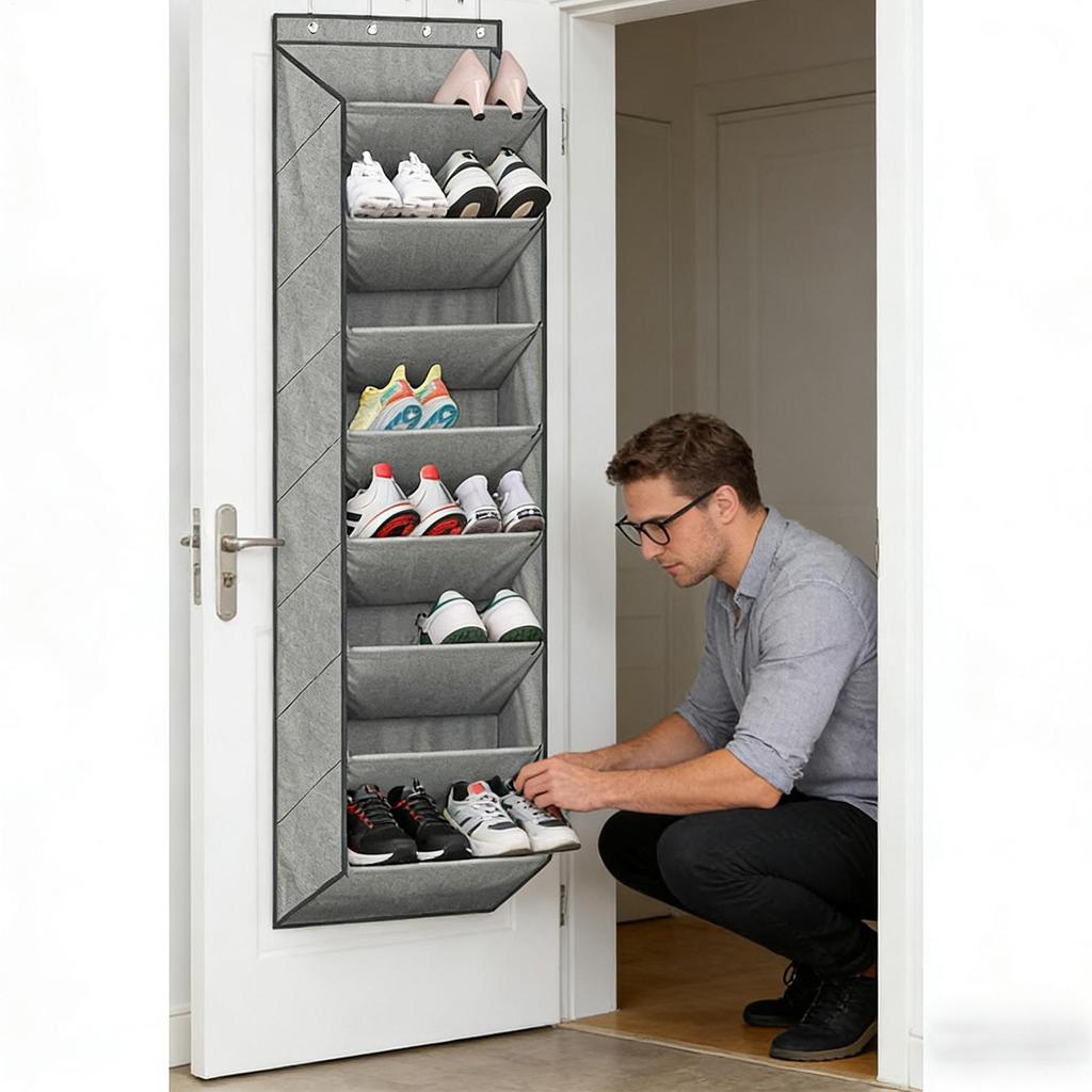 Drzwi szafy Stojak na buty 8 poziomów Organizer na buty na drzwi Ścienny worek na buty Uchwyt do przechowywania Stojak na buty z głębokimi kieszeniami