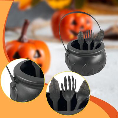 Halloween Decoration Portable Reusable Mini for Children Container Candy Bucket Serving Bowl