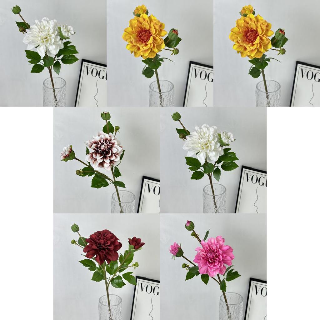 Artificial Dahlia Wedding Flowers With 3d Design And Silk Material For Event And Home Use