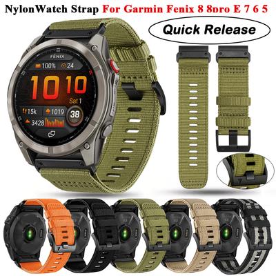 Cinturino Robusto in Nylon Quick Fit 22 26mm per Garmin Fenix 8 47mm 51mm/Fenix 8Pro 6 6X 7 7X Pro 5 5X Cinturino Regolabile per Orologio