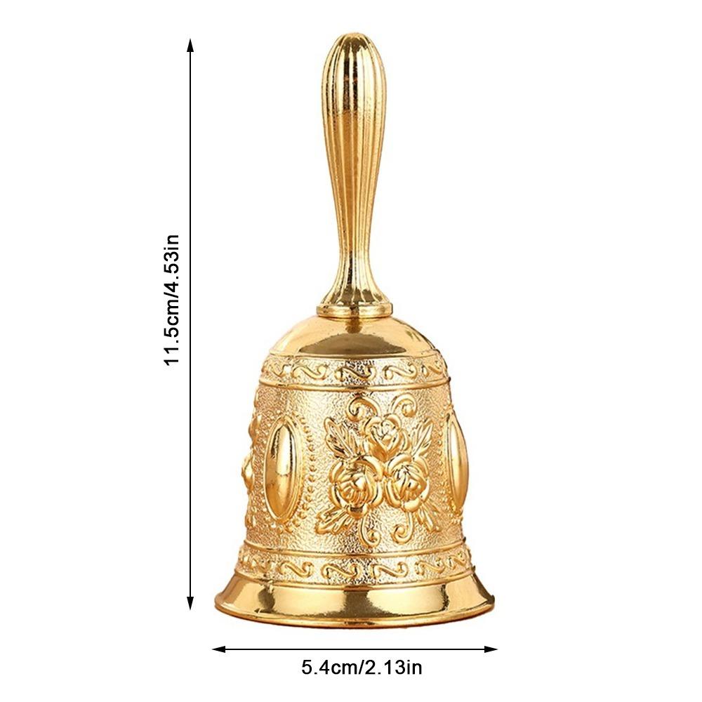 Lotus Metal Hand Bell Exquisite Engraved Vintage Hand Bell Handbells Brass Call Bell For Wedding