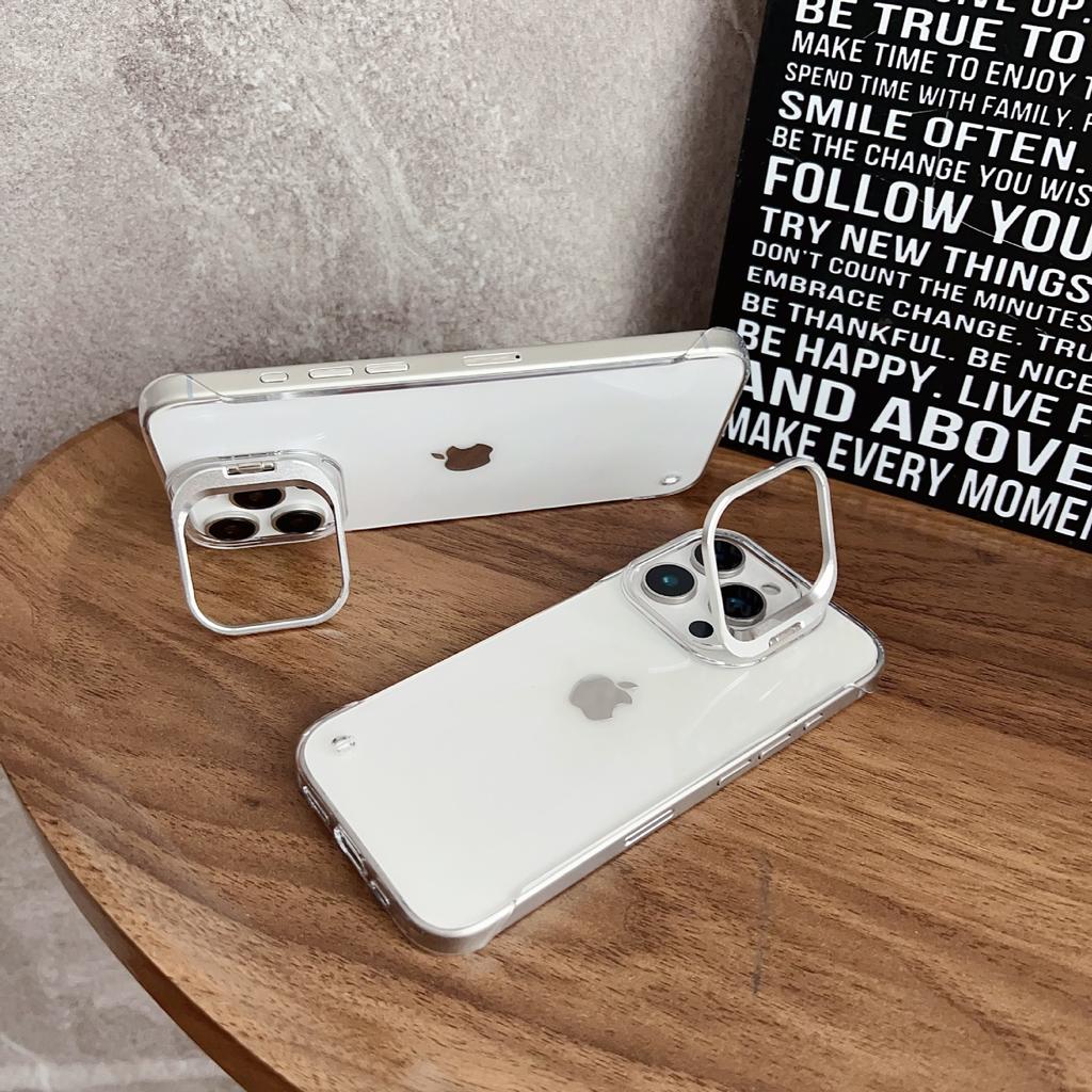 Frameless Lens Holder Mobile Phone Case for Apple 16PROMAX High Transparency 13/14/15 Case SE4