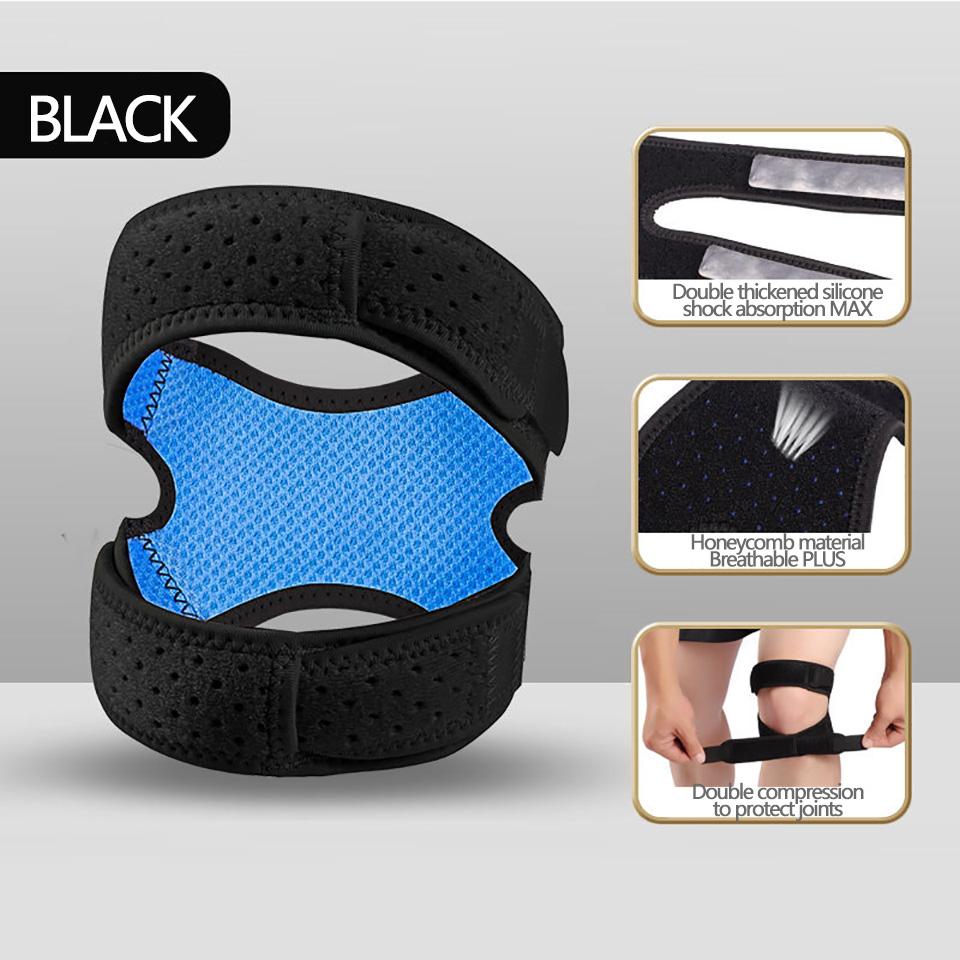 1Pcs Summer Knee Pad Silicone Double Patellar Straps Breathable Quick-Drying Sweat-Absorbing Shock-Absorbing Protect Tendons