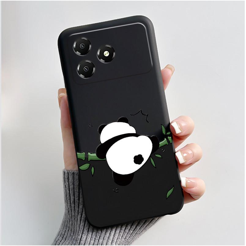 Custodia Carina a Cartoni Animati Per ZTE Blade A36 Guscio Stampato Cover Protettiva Guscio Nero in Morbido Silicone