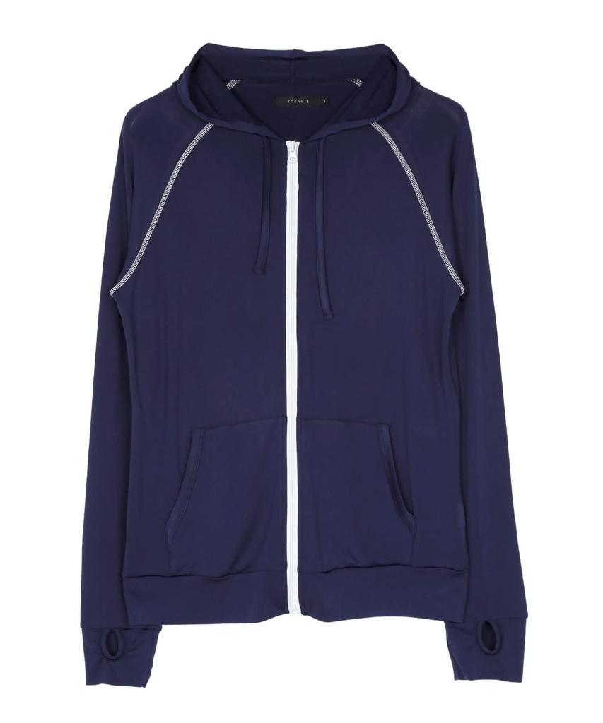 JIGGYS SHOP UV-skyddande UV-tröja med huva för män och kvinnor, UPF 50+ Solskydd, Fukttransporterande, Snabbtorkande, UV-skydd, XL, Marinblå