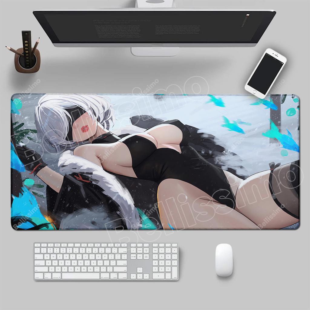 Horká herní dívka NieR Automata YoRHa No. 2 Typ B Podložka pod myš Klávesnice Koberec Gumová Stolní Podložka Herní XXL PC Příslušenství Podložka pod myš