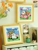 Cute Couple Dog Punch Needle Embroidery Kit – DIY Yarn Painting with Photo Frame, Perfect Handmade Anniversary Gift