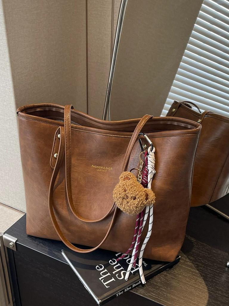 Vintage Large Capacity Tote Bag for Women,2025 New Autumn Winter Casual Shoulder Bag Student Handbag