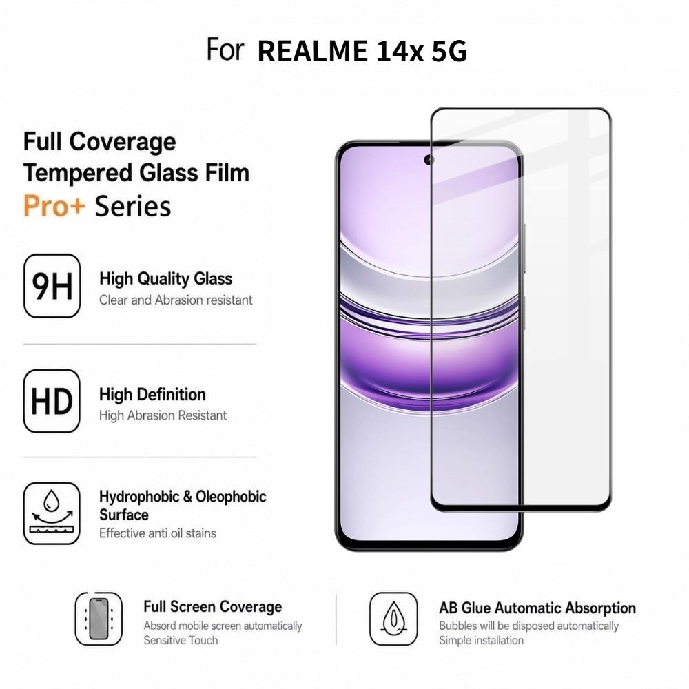 For Realme 14x 5G Film IMAK Pro+ Full Coverage Tempered Glass