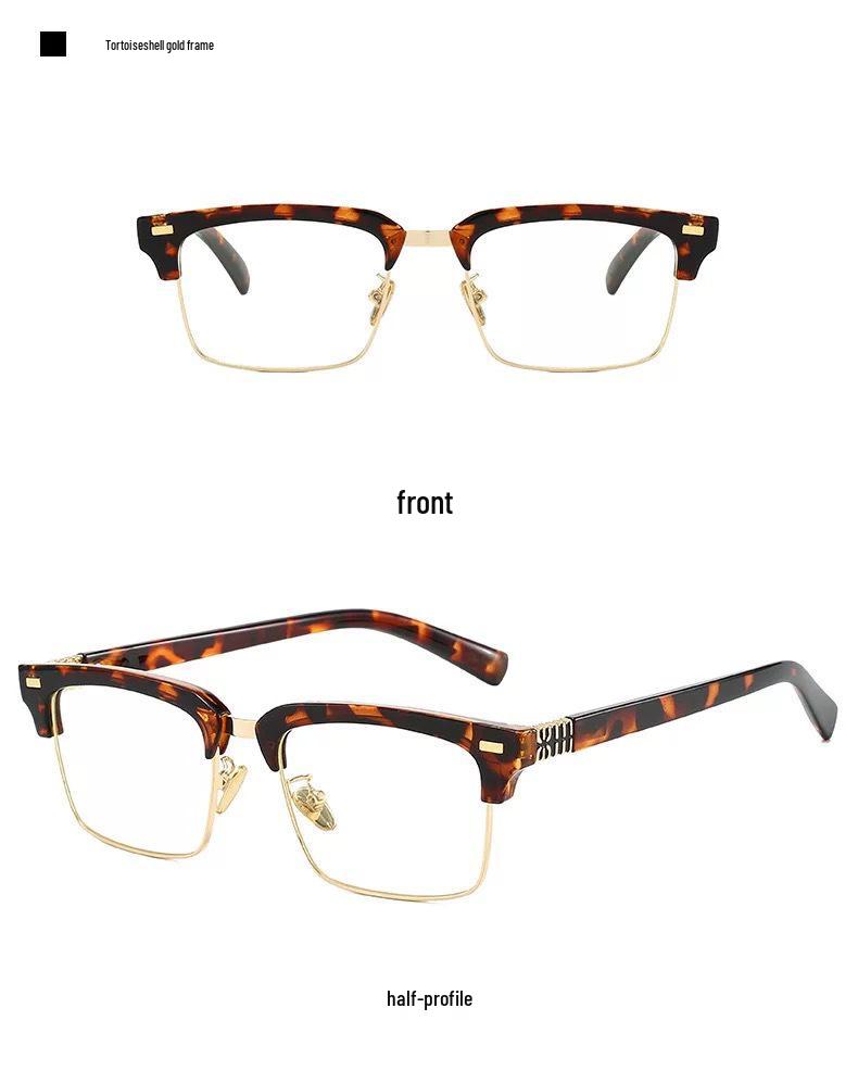 Jang Wonyoung Style Tortoiseshell Eyewear: Unisex Square Anti-Blue Light Eyeglasses