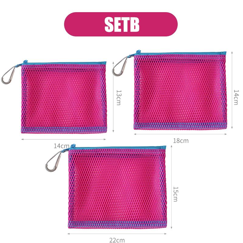 Bunte Netztasche mit doppeltem Reißverschluss, doppellagiges tragbares Münzfach, quadratisches Netz-Münzfach, Reiseaufbewahrungs-Tragetasche