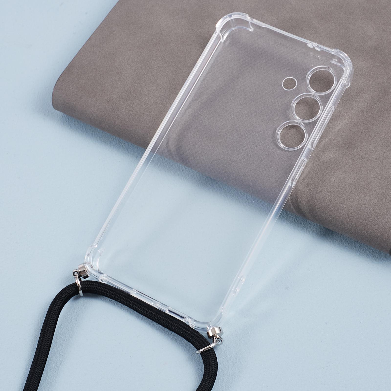 

For Samsung Galaxy S24 Case Precise Cutout Transparent Phone Cover with Lanyard A
