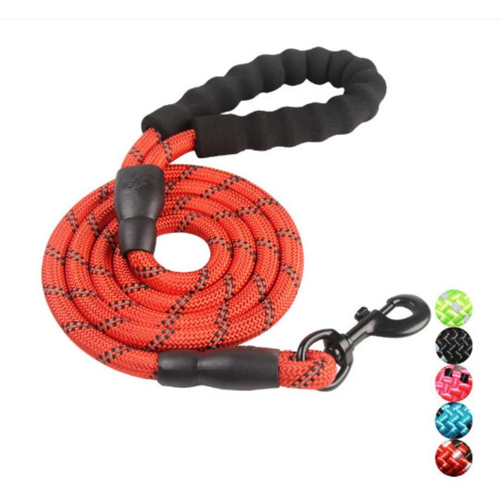 Pet dog leash set Reflective nylon round rope Adjustable dog leash