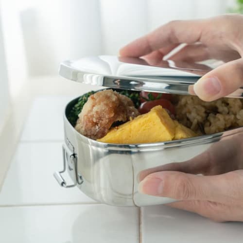 Aoyoshi ZEBRA Bento Box, 15cm, Stainless Steel, Approx. 620ml, Dishwasher Safe, Oval, 061899