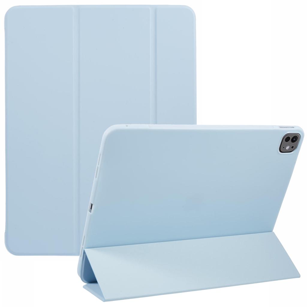 For iPad Pro 13 (2024) Case PU Leather Tri-Fold Stand Tablet Cover Auto Wake/Sleep