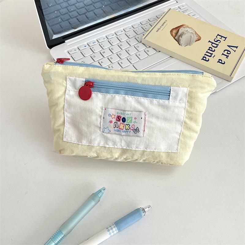 Cute Canvas Pencil Case Cute Multi Functional Large Capacity Stationery Organizer Storage Bag Student Pen Bag Makeup Bag