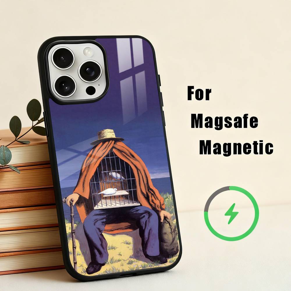 R-Rene M-Magritte A-Art   Phone Case For iPhone17,16,15,14,13,12,11 Plus,Pro Max Magnetic For Magsafe Wireless Charging