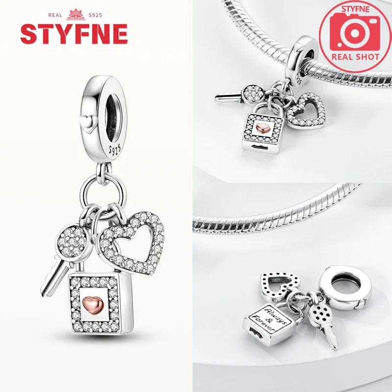 Exquisite Original Couple Love Boy&Girl Dangle Charms Heart Beads Copper Bracelet For Women Diy Jewelry Gift Charms Beads