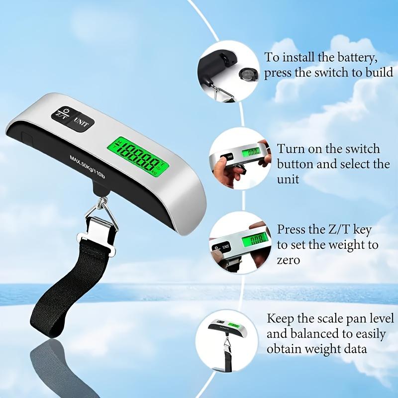 Luggage Scale, 110lb Luggage Weight Scale with 4 Unit Switching Functions&LED Display, Luggage Scale Travel Digital for Weighing Luggage, Backpacks