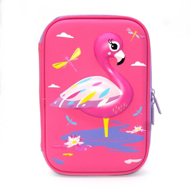 Kawaii Unicorn Pens Flamingo Pencil Case Pencil Case Creative Pencil Bag Girl Learning Supplies Stationery  Toy Storage