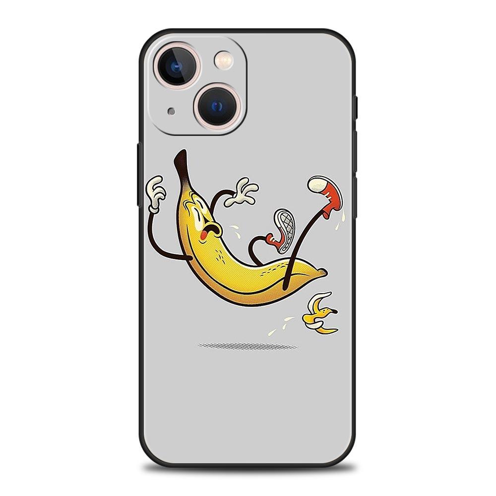Funny Bite Apple Banana Phone Case Cover for iPhone 17 16 15 14 13 12 11 Pro Max 17 Air Plus Shockproof Soft TPU Shell Funda Bag