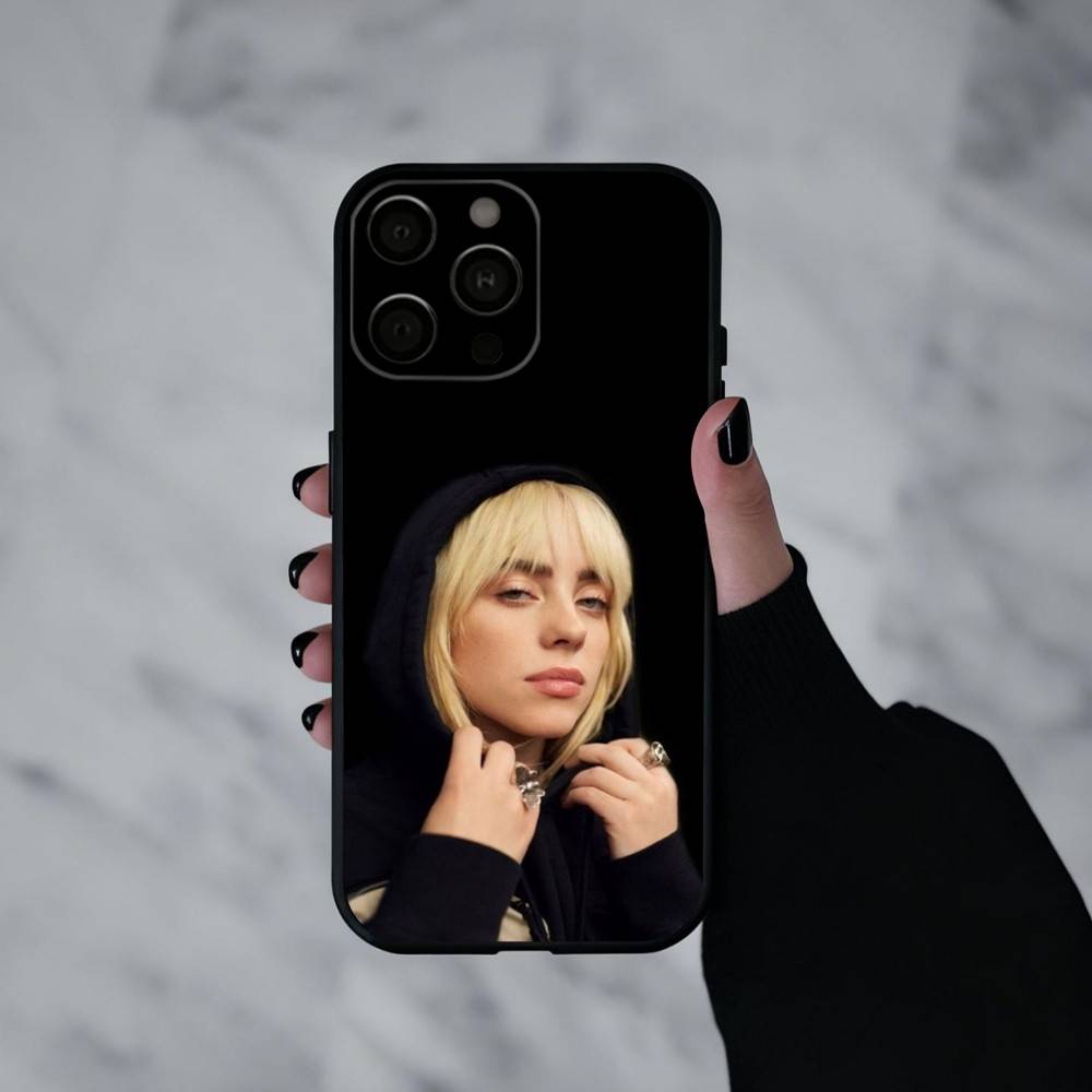 Singer B-Billie E-Eilish-H Phone Case For iPhone 17pro,16,15,14,13,12,11 Plus,Pro Max,XS,Soft Silicone Black Cover