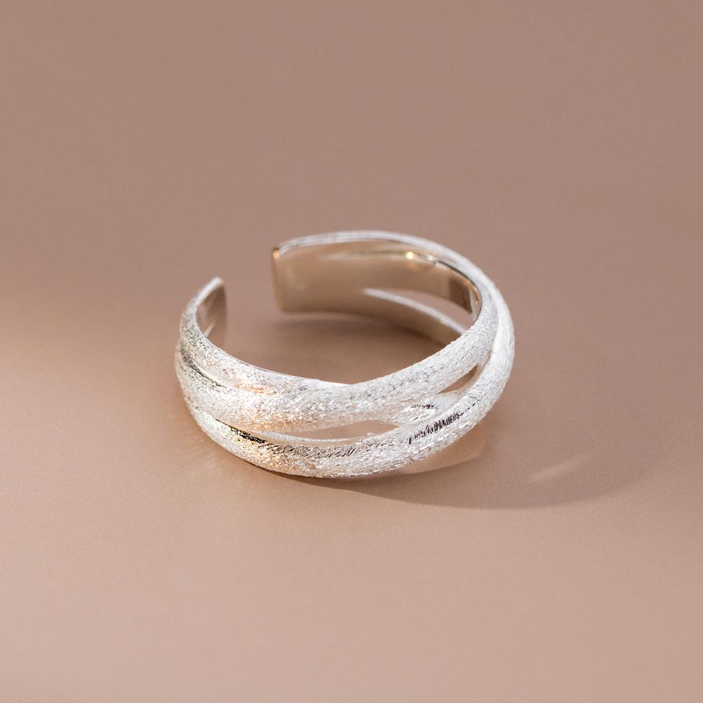 925 Silver Frosting Overlapping For Women Wedding Luxury Jewelry Jewellery