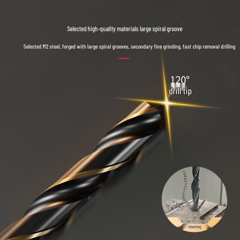 Industrial Twist Drill Bit Set for Stainless Steel & Iron, Straight Shank, Sizes 4.2-14