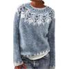 Ladies' Fashion Sweater, Round Neck, Color-block, Loose Pullover Long-sleeved Knitted Shirt Top