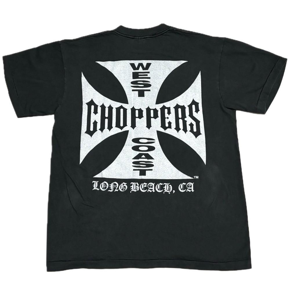 Vintage West Coast Choppers Herre XL Svart Motorsykkel Long Beach T-skjorte REPRINT