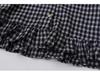 Mori-kei Retro Plaid Bowknot Ruffle Shirt for Women - Spring/Fall