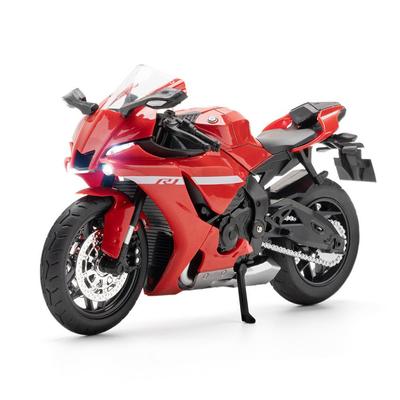 1/12 Yamaha YZF-R1 Legierungs-Rennmotorradmodell Diecast Street Sports Motorradmodell Ton und Licht Kinderspielzeug Geschenk
