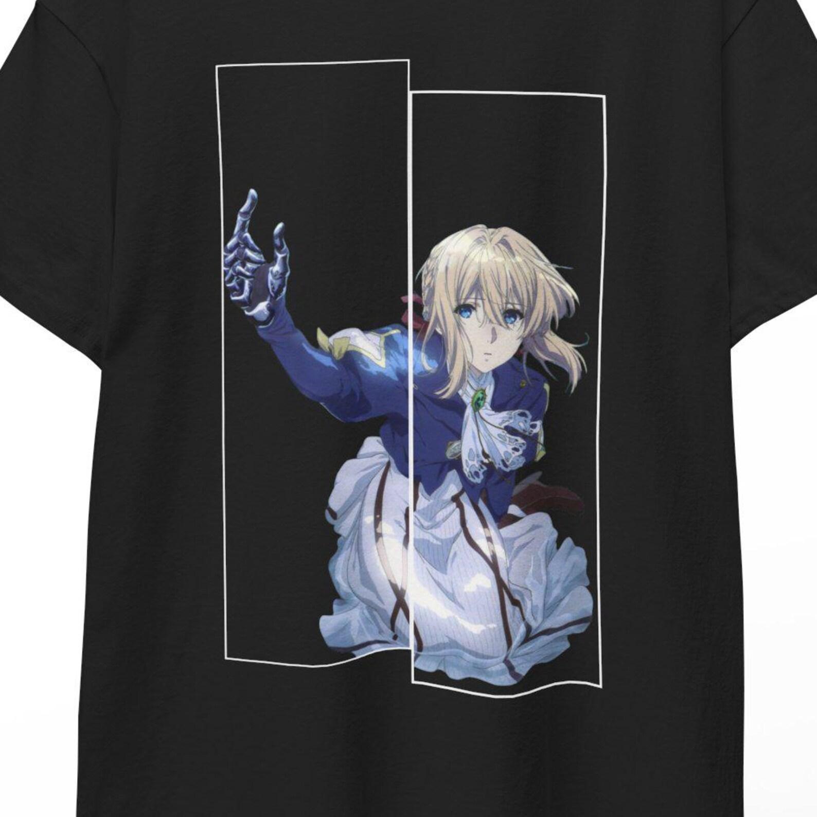 Violet Evergarden Shirt Anime Tee, Violet Evergarden Cosplay Top, Anime Merch, Violet Print Gift for Fans Cute Kawaii Design Style Tee!! M