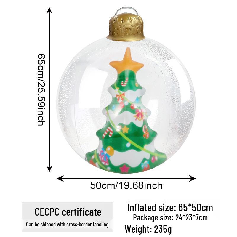 Inflatable Outdoor Christmas Ball Lantern for Courtyard Decoration