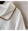 Plus Size Women's Summer Lapel Top Slimming Short Sleeve T-Shirt Cardigan