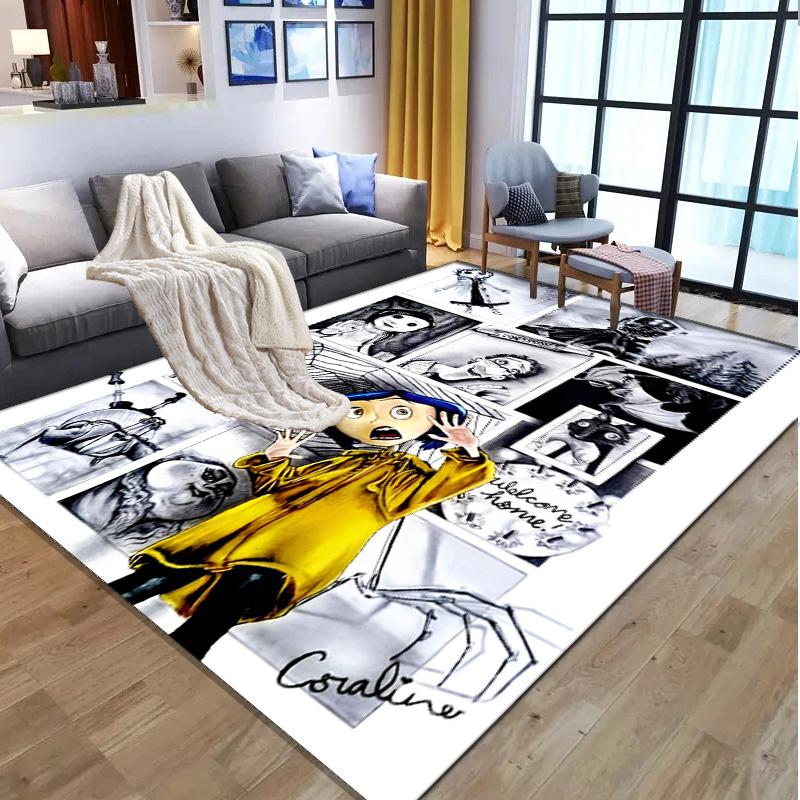 Coraline Pattern Rug, Indoor/Outdoor Mat, for Picnic, Gameroom, Bedroom, Office, Living Room, Home Decor Carpet, Birthday Gift