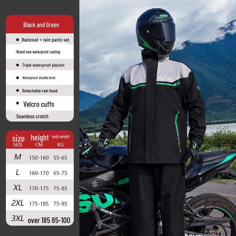 Unisex Raincoat Set: Split Design, Full Coverage, Heavy Rain Protection for Electric Motorcycle Riders