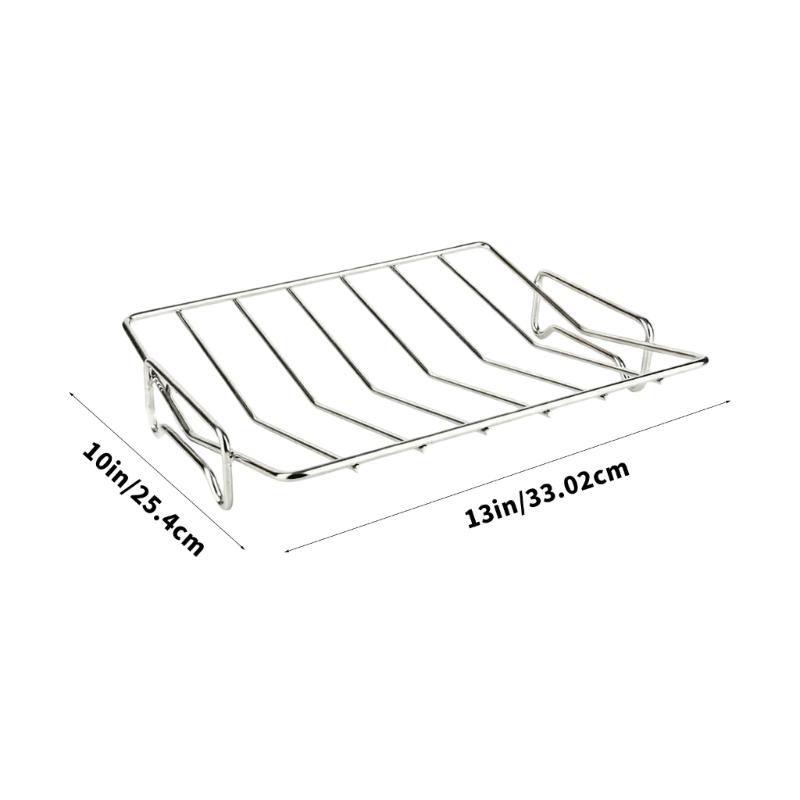 V Shape Turkey Cooking Support Stand Stainless Steel Grilling Roasting Rack For Oven And Outdoor Barbecue Accessory