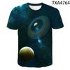 New Fashion Space Planet Space Galaxy Men's and Women's Summer Casual Short Sleeve 3D Printed T-shirt