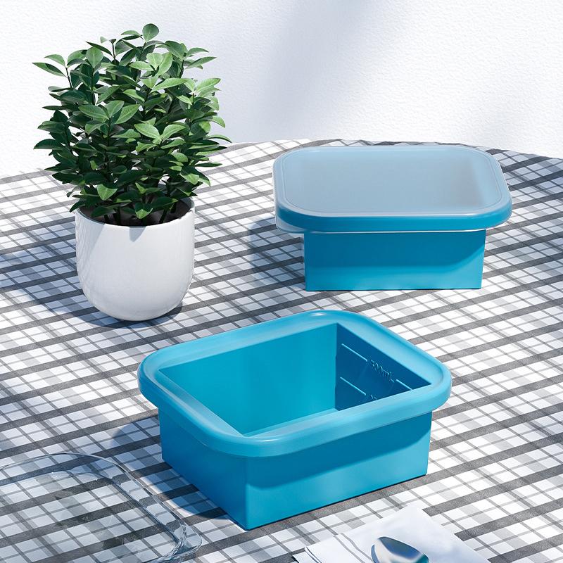Silicone Freezing Tray With Plastic Lid Freezer Container Large Ice Molds Easy-Release Stackable For Food Storage & Meal Prep