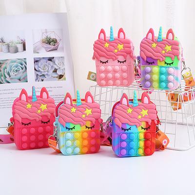 Geantă Crossbody Unicorn Kawaii Jucării Fidget Pentru Fete Geantă de Mână Portofel pentru Monede Pungă Push Bubble Relief Stres Jucării Strivibile Genți Messenger