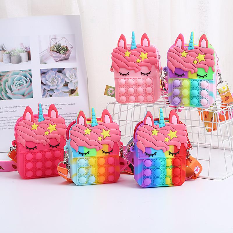 

Cute Unicorn Messenger Bag Coin Purse: Girls Toys for Stress-Free Fun & Decompression!