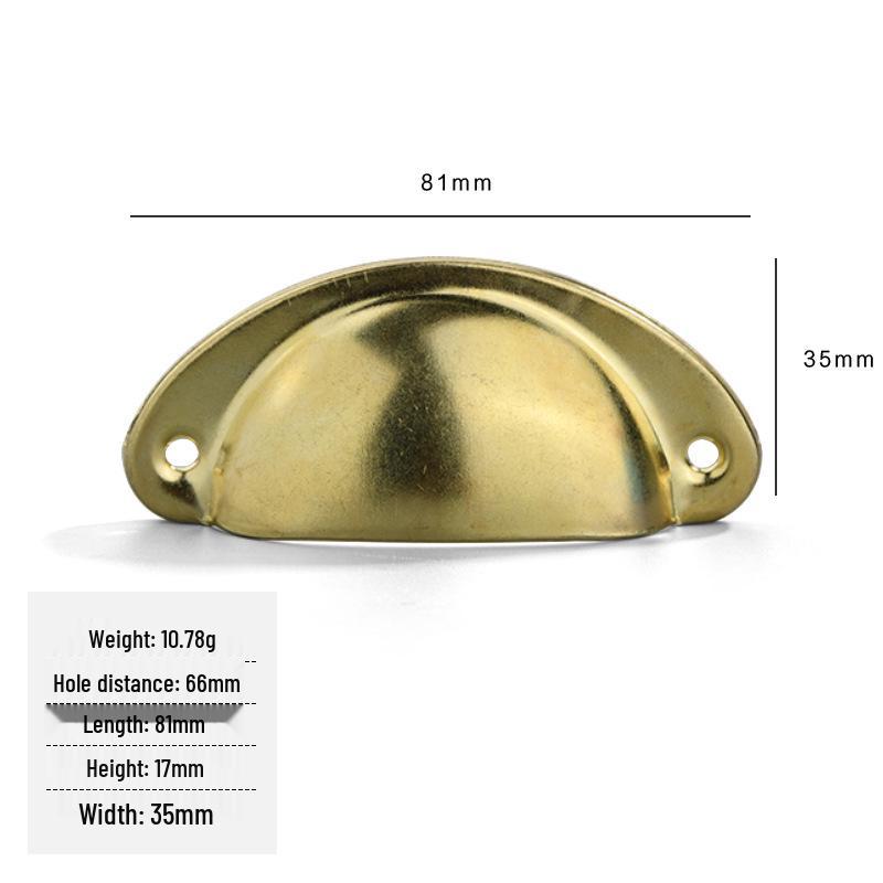 Antique 82mm Tinplate Drawer Pull Handle - Retro Semi-Circular Cabinet Decor