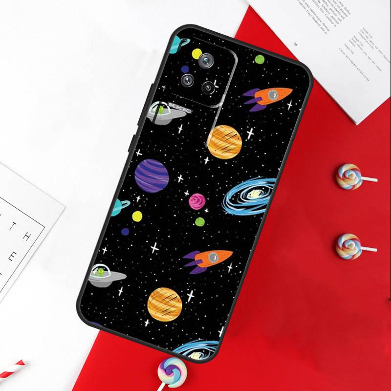 Black White Moon Space Astronaut Cover For Xiaomi 14T 11T 12T 13T Pro 13 14 15 Ultra POCO X7 Pro X3 X5 X6 F5 F6 M6 Pro Case