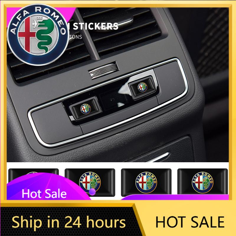 Autoaufkleber Für Alfa Romeo 10 Stück Epoxid Auto Fensterhebertaste Lenkradaufkleber Für Alfa Romeo giulia stelvio giulietta 1