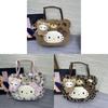 Hello Kitty Leopard Pattern Shoulder Bag With Plush Cartoon Design For Casual Daily Use
