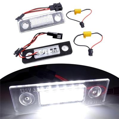 Lot de 2 feux de plaque d'immatriculation LED Canbus blancs sans erreur pour VW Skoda Octavia 2 1Z (2008-2010) et Roomster 5J (2006-2010)