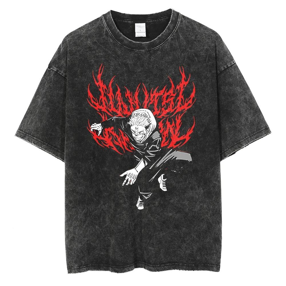 Hot Anime Jujutsu Kaisen Zenin Maki Cooles bedrucktes T-Shirt Männer Frauen Klassische T-Shirts Harajuku Männliches gewaschenes Baumwoll-Manga-T-Shirt