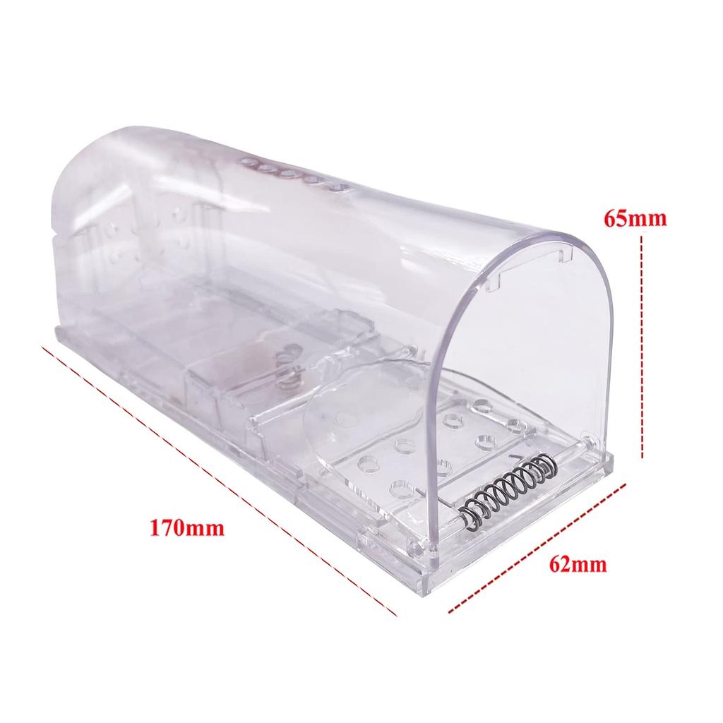 Wiederverwendbare Mausefallen Selbstverriegelnd Transparent Humane Mausefalle Kleinsäuger Wühlmäuse Hamster Maulwürfe Rattenfänger für Innen Außen