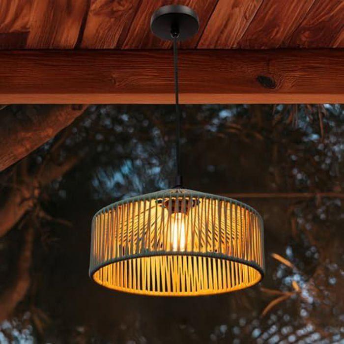 Outdoor Suspension - Newgarden - Cabard - Braided Cord - No Bulb - Easy To Use